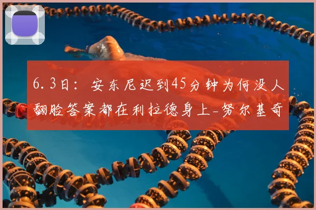 6.3日:安东尼迟到45分钟为何没人翻脸答案都在利拉德身上_努尔基奇_那支_比赛